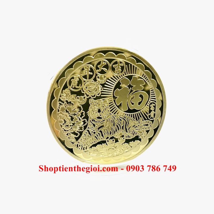 Xu Con Cọp In Màu 3D Vàng - SP005300